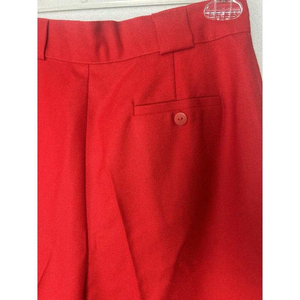 VTG Giorgio Sant'Angelo Shorts Womens Red Wool High Rise Pleated Bermuda Sz 12 - Picture 3 of 7